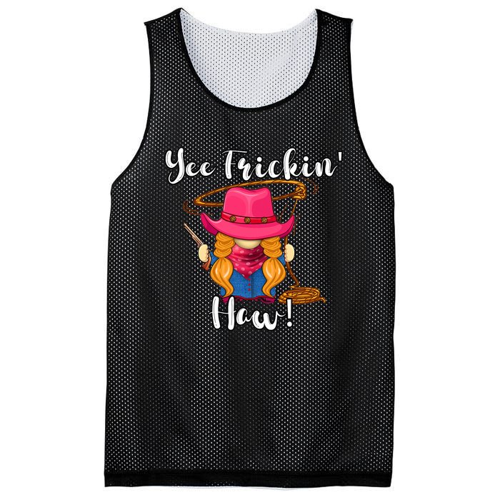 Funny Yee Haw Yee Freakin' Haw Cow Gnome Novelty Mesh Reversible Basketball Jersey Tank