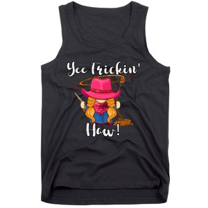 Funny Yee Haw Yee Freakin' Haw Cow Gnome Novelty Tank Top