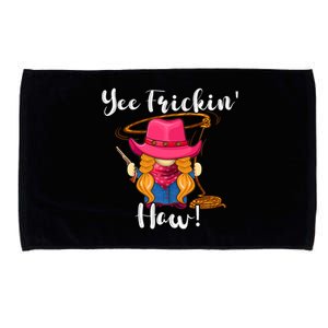 Funny Yee Haw Yee Freakin' Haw Cow Gnome Novelty Microfiber Hand Towel