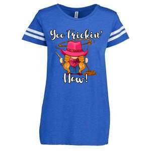 Funny Yee Haw Yee Freakin Haw Cowgirl Gnome Novelty Enza Ladies Jersey Football T-Shirt