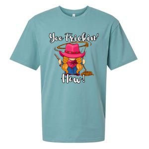 Funny Yee Haw Yee Freakin Haw Cowgirl Gnome Novelty Sueded Cloud Jersey T-Shirt