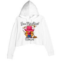 Funny Yee Haw Yee Freakin Haw Cowgirl Gnome Novelty Crop Fleece Hoodie