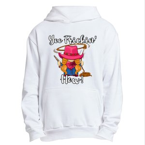 Funny Yee Haw Yee Freakin Haw Cowgirl Gnome Novelty Urban Pullover Hoodie