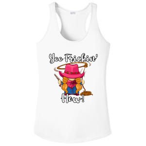 Funny Yee Haw Yee Freakin Haw Cowgirl Gnome Novelty Ladies PosiCharge Competitor Racerback Tank