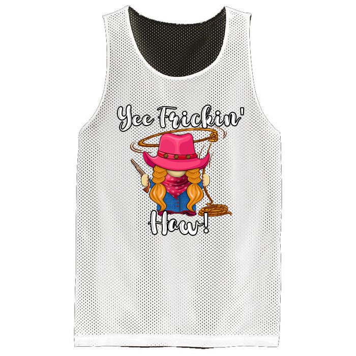 Funny Yee Haw Yee Freakin Haw Cowgirl Gnome Novelty Mesh Reversible Basketball Jersey Tank