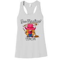 Funny Yee Haw Yee Freakin Haw Cowgirl Gnome Novelty Women's Racerback Tank