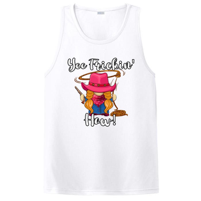 Funny Yee Haw Yee Freakin Haw Cowgirl Gnome Novelty PosiCharge Competitor Tank