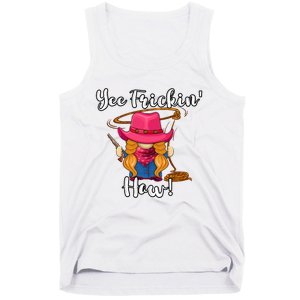 Funny Yee Haw Yee Freakin Haw Cowgirl Gnome Novelty Tank Top