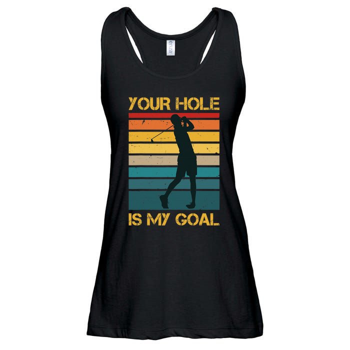 Funny Your Hole Is My Goal Golf Lovers Novelty Ladies Essential Flowy Tank