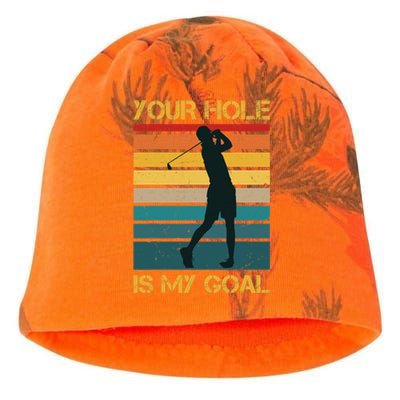 Funny Your Hole Is My Goal Golf Lovers Novelty Kati - Camo Knit Beanie