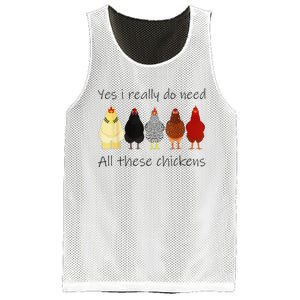 Funny Yes I Really Do Need All These Chickens Gift Farmer Mesh Reversible Basketball Jersey Tank