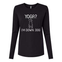 Funny Yoga IM Down Dog . Family Joke Sarcastic Womens Cotton Relaxed Long Sleeve T-Shirt