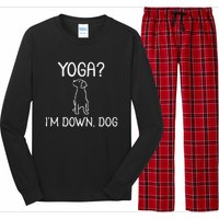 Funny Yoga IM Down Dog . Family Joke Sarcastic Long Sleeve Pajama Set