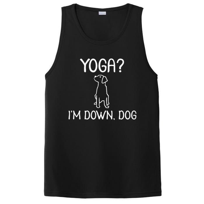 Funny Yoga IM Down Dog . Family Joke Sarcastic PosiCharge Competitor Tank