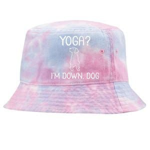 Funny Yoga IM Down Dog . Family Joke Sarcastic Tie-Dyed Bucket Hat