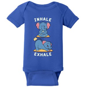 Funny Yoga Inhale Exhale Farting Elephant Yoga Position Gift Baby Bodysuit