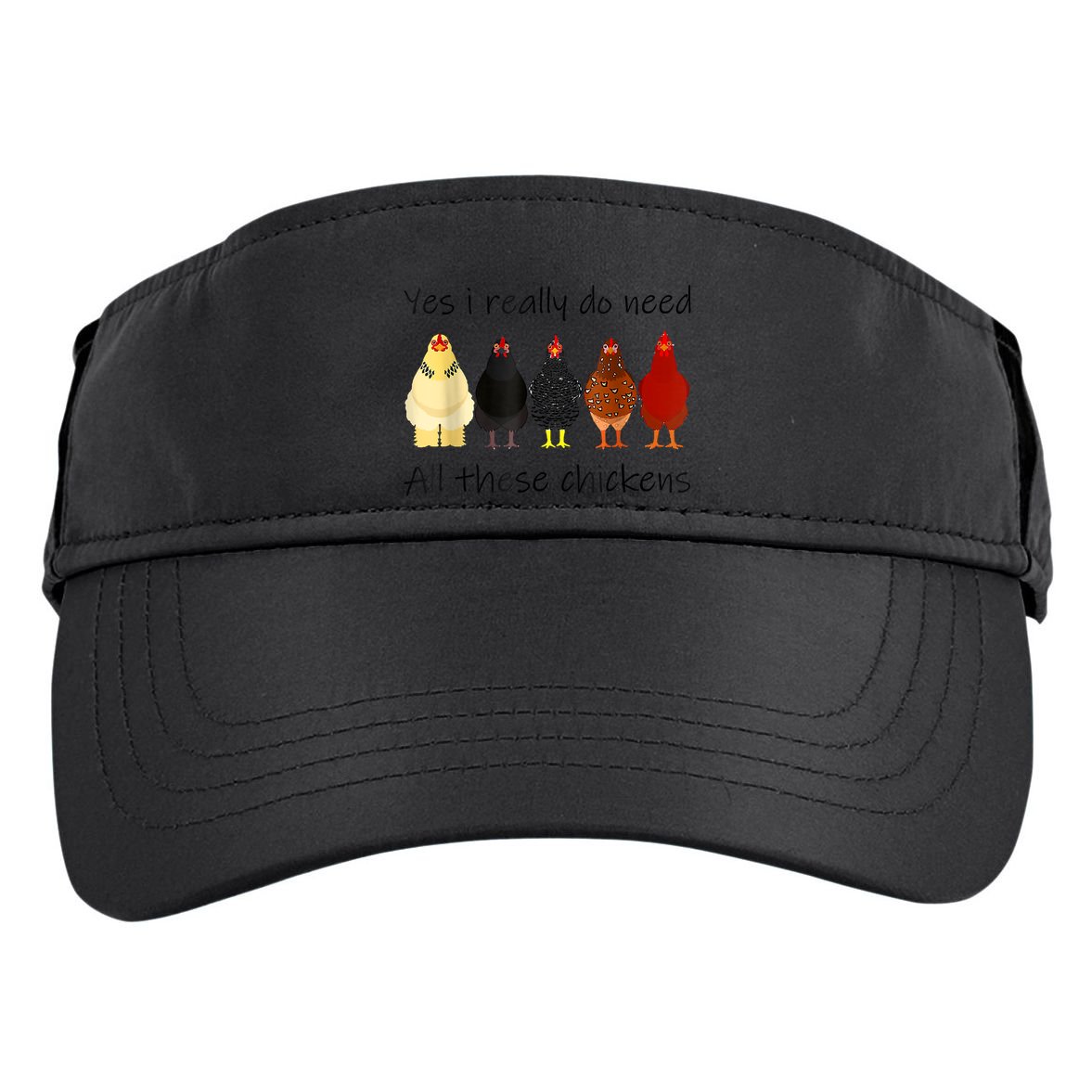 Funny Yes I Really Do Need All These Chickens, Gift Farmer Adult Drive Performance Visor