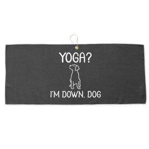 Funny Yoga I'm Down Dog Family Joke Sarcastic Large Microfiber Waffle Golf Towel