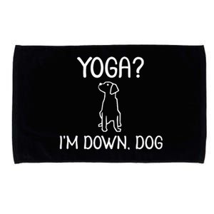 Funny Yoga I'm Down Dog Family Joke Sarcastic Microfiber Hand Towel