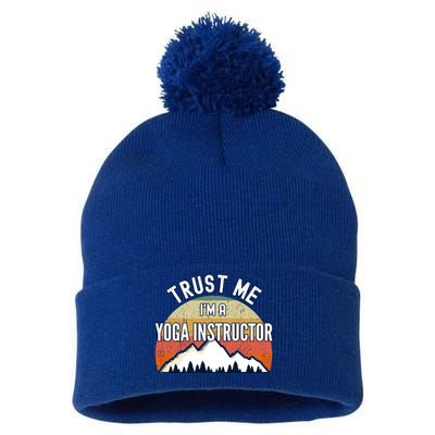 Funny Yoga Instructor Gift Trust Me Im A Yoga Instructor Gift Pom Pom 12in Knit Beanie