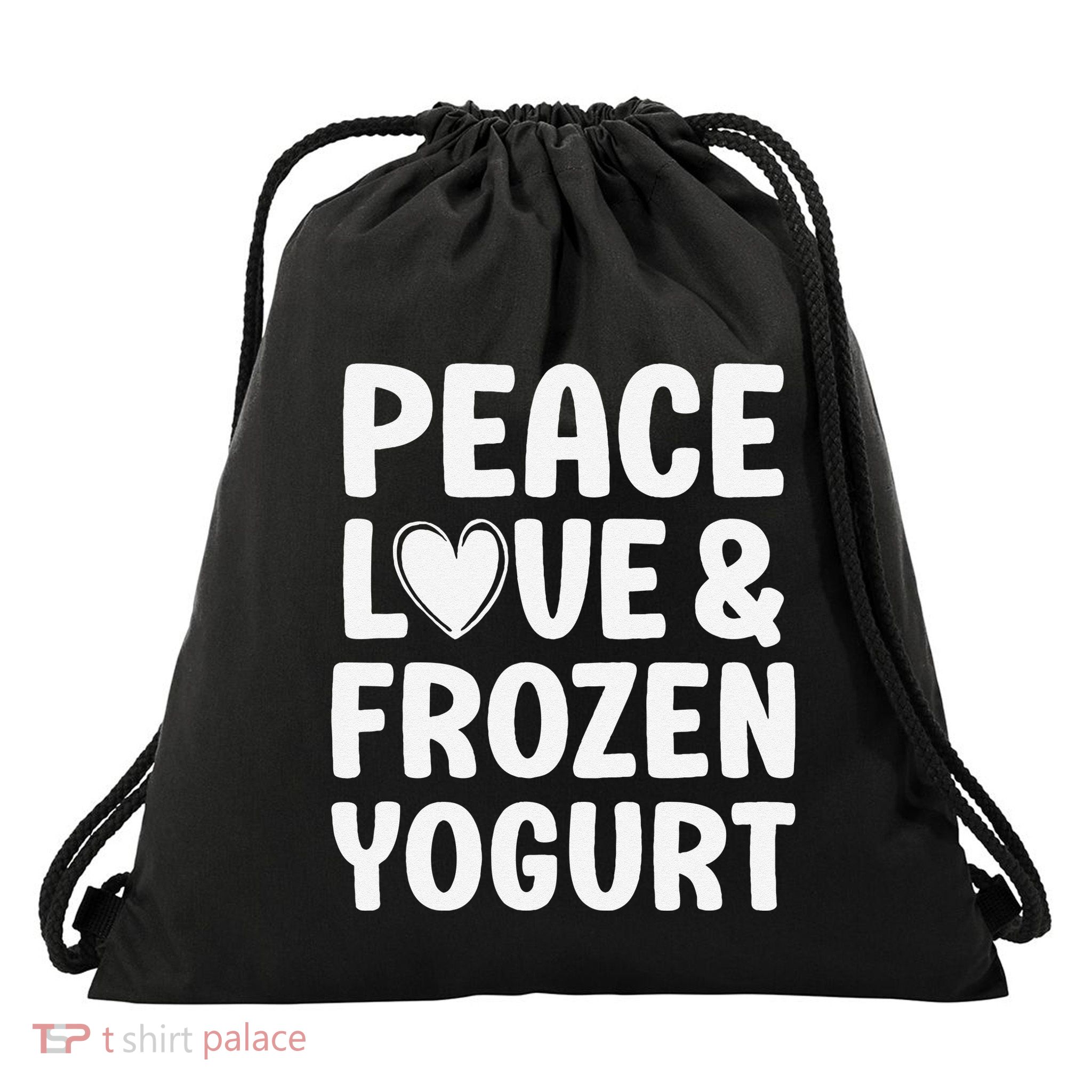 Frozen Yogurt I Love Frozen Yogurt Funny Food Drawstring Bag