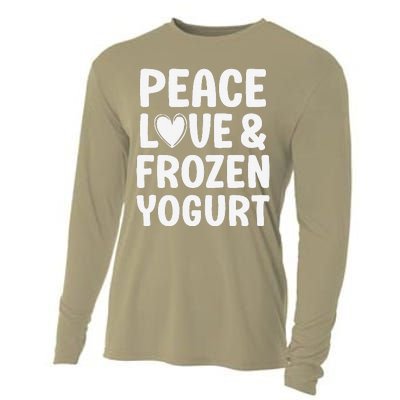 Frozen Yogurt I Love Frozen Yogurt Funny Food Cooling Performance Long Sleeve Crew