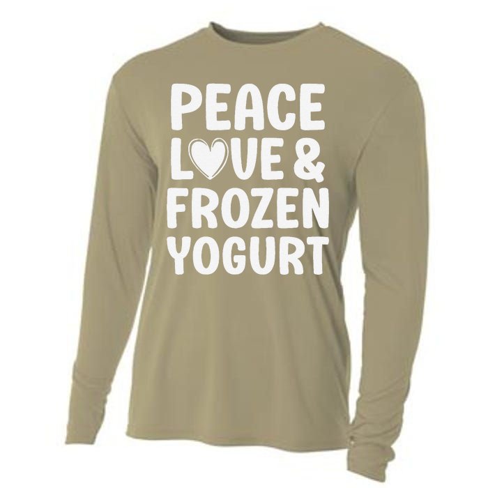 Frozen Yogurt I Love Frozen Yogurt Funny Food Cooling Performance Long Sleeve Crew