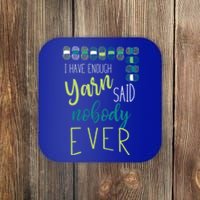 Funny Yarn Knitting Design Fun Crocheting Gift Coaster