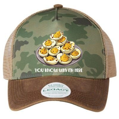 Funny You Know Why Im Here Deviled Eggs Thanksgiving Chirstmas Dinner Legacy Tie Dye Trucker Hat