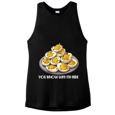 Funny You Know Why Im Here Deviled Eggs Thanksgiving Chirstmas Dinner Ladies PosiCharge Tri-Blend Wicking Tank