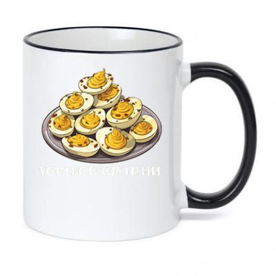 Funny You Know Why Im Here Deviled Eggs Thanksgiving Chirstmas Dinner 11oz Black Color Changing Mug