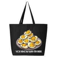 Funny You Know Why Im Here Deviled Eggs Thanksgiving Chirstmas Dinner 25L Jumbo Tote