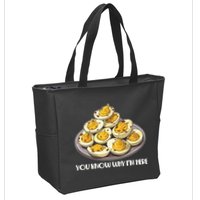 Funny You Know Why Im Here Deviled Eggs Thanksgiving Chirstmas Dinner Zip Tote Bag