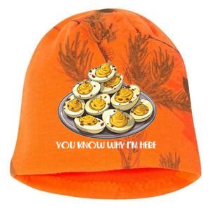 Funny You Know Why Im Here Deviled Eggs Thanksgiving Chirstmas Dinner Kati - Camo Knit Beanie