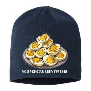 Funny You Know Why Im Here Deviled Eggs Thanksgiving Chirstmas Dinner Sustainable Beanie