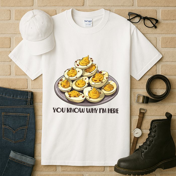 Funny You Know Why Im Here Deviled Eggs Thanksgiving Chirstmas Dinner Tall T-Shirt