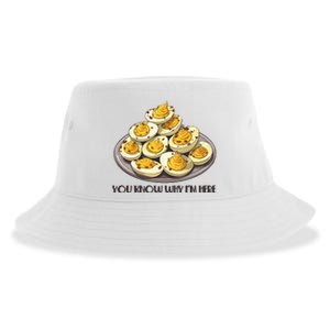 Funny You Know Why Im Here Deviled Eggs Thanksgiving Chirstmas Dinner Sustainable Bucket Hat