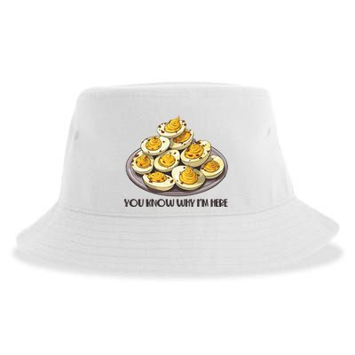 Funny You Know Why Im Here Deviled Eggs Thanksgiving Chirstmas Dinner Sustainable Bucket Hat