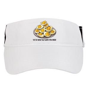 Funny You Know Why Im Here Deviled Eggs Thanksgiving Chirstmas Dinner Adult Drive Performance Visor