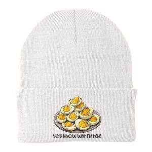 Funny You Know Why Im Here Deviled Eggs Thanksgiving Chirstmas Dinner Knit Cap Winter Beanie