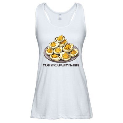 Funny You Know Why Im Here Deviled Eggs Thanksgiving Chirstmas Dinner Ladies Essential Flowy Tank