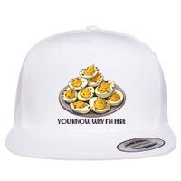Funny You Know Why Im Here Deviled Eggs Thanksgiving Chirstmas Dinner Flat Bill Trucker Hat