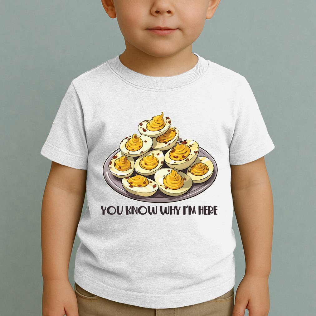 Funny You Know Why Im Here Deviled Eggs Thanksgiving Chirstmas Dinner Toddler T-Shirt