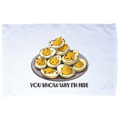 Funny You Know Why Im Here Deviled Eggs Thanksgiving Chirstmas Dinner Microfiber Hand Towel