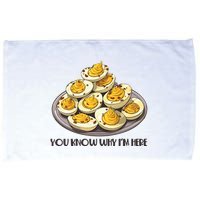 Funny You Know Why Im Here Deviled Eggs Thanksgiving Chirstmas Dinner Microfiber Hand Towel