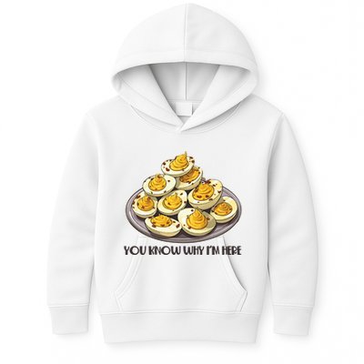 Funny You Know Why Im Here Deviled Eggs Thanksgiving Chirstmas Dinner Kids Hoodie