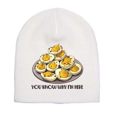 Funny You Know Why Im Here Deviled Eggs Thanksgiving Chirstmas Dinner Short Acrylic Beanie