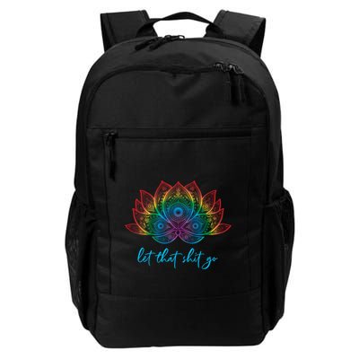Funny Yoga Lover Bohemian Rainbow Lotus Let That Shit Go Cute Gift Backpack