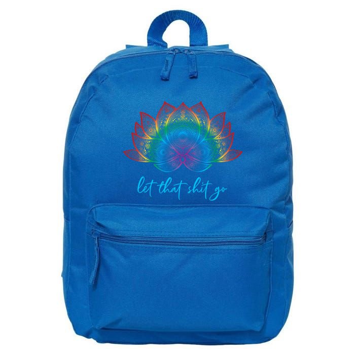 Funny Yoga Lover Bohemian Rainbow Lotus Let That Shit Go Cute Gift 16 in Basic Backpack