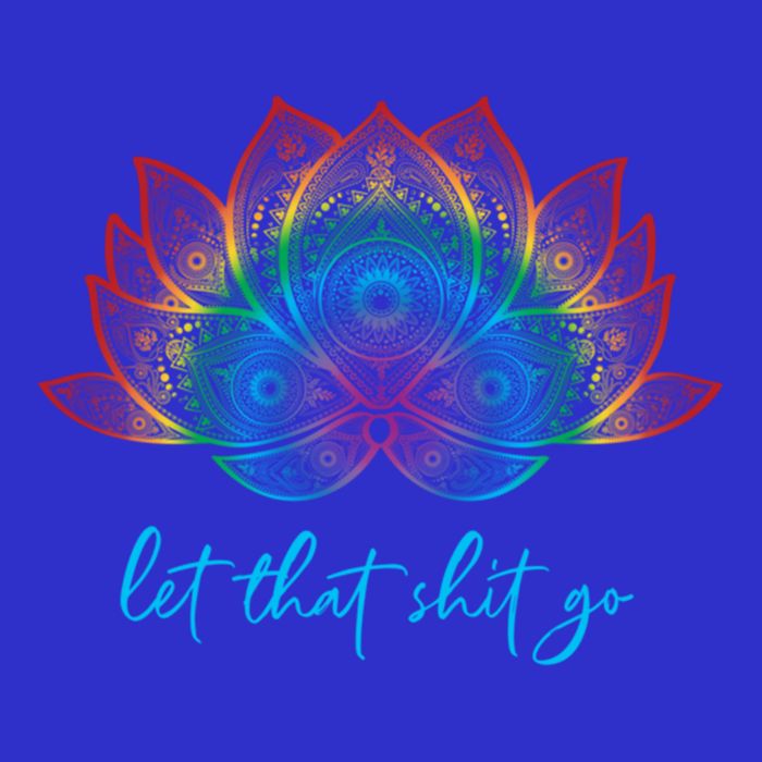 Funny Yoga Lover Bohemian Rainbow Lotus Let That Shit Go Cute Gift 16 in Basic Backpack